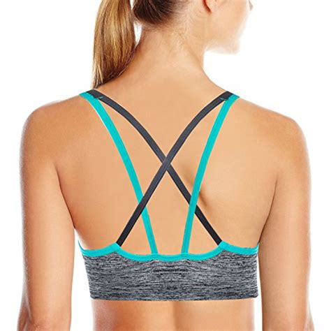 Akamc Pack Women S Medium Support Cross Back Wirefree Removable Cups