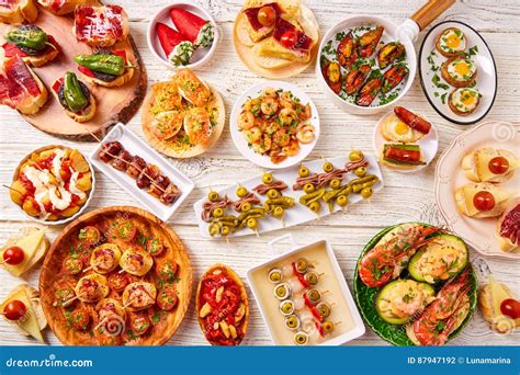 Tapas Mix and Pinchos Food from Spain Stock Photo - Image of flavor ...