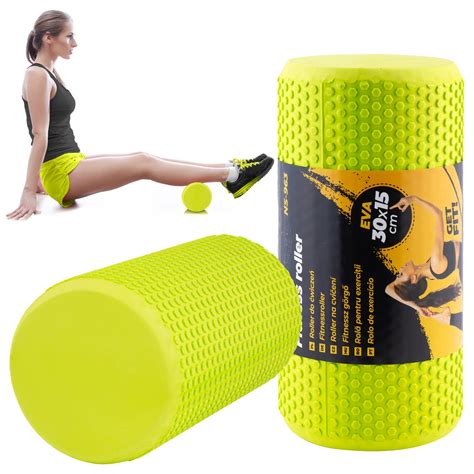 Roller roler do masażu ćwiczeń wałek 30x15cm zielony crossfit masażer