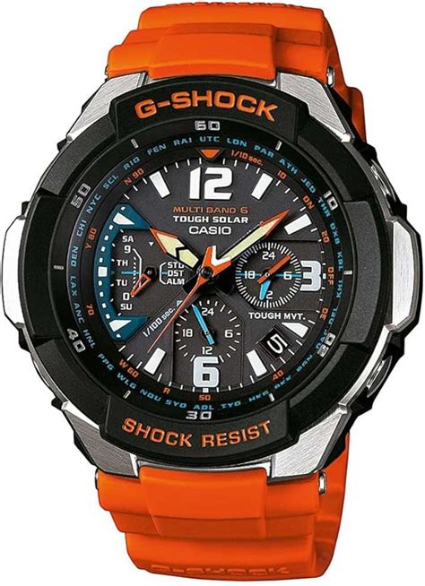 Casio G Shock Solar Radio Controlled Chronograph Orange Strap Gents