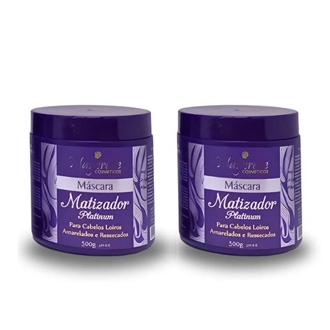 Kit 2 Unidades Máscara Matizadora Platinum 500g Maycrene Para Cabelos