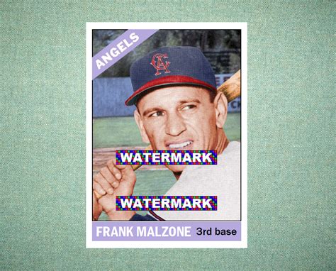 Frank Malzone California Angels 1966 Style Custom Baseball Art Card EBay