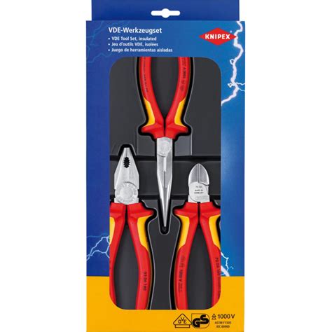 Knipex Profi Vde Zangenset Tlg Kombizange Flachrundzange