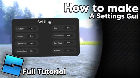 How To Make A Settings Gui Roblox Studio Youtube