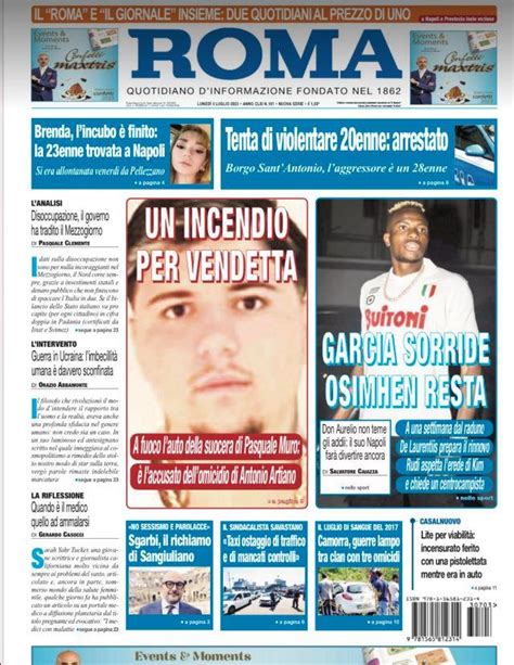 PRIMA PAGINA Il Roma Garcia Sorride Osimhen Resta