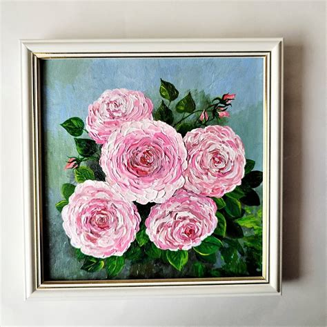 Rose painting on canvas, Floral paintings, Flower canvas wal - Inspire ...