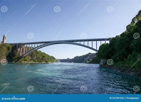 Rainbow Bridge Niagara Falls in New York, USA Stock Photo - Image of ...