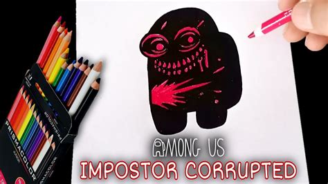 COMO DIBUJAR AL IMPOSTOR CORRUPTED DE AMONG US FÁCIL how to draw