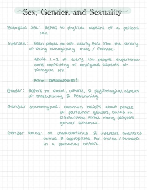 Sex Gender And Sexuality General Psychology Sex Gender And Sexuality Studocu