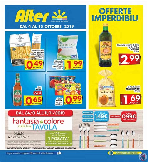 Volantino Alter Discount Ottobre Offerte Dal 4 Al 15 10 2019