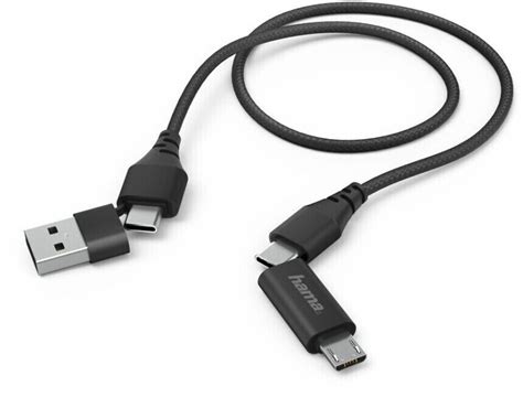 Hama 4in1 Type C Kabel Mit Micro Usb Und Usb A Adapter 15 M Schwarz Ab 1222