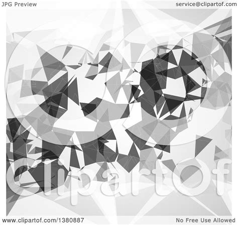 Clipart Of A Monochromatic Poly Geometric Background Royalty Free