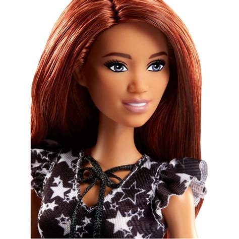 Barbie Fashionistas Doll Original Body Type Wearing Star Print Dress