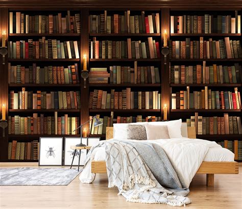 3D Full Book Bookshelf 593 | AJ Wallpaper