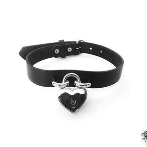 Black Heart Padlock Choker With Key Black Heart Lock Choker Lock And