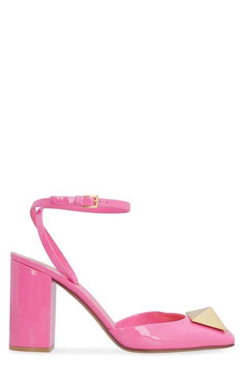 Valentino Garavani One Stud Patent Leather Slingback Pumps In Pink