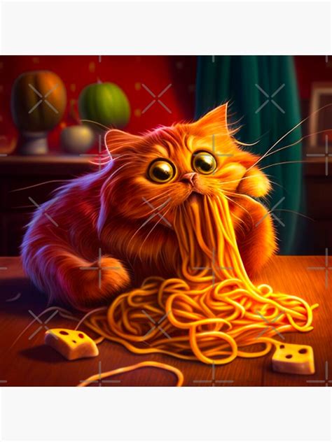 "Cat eating spaghetti a Spaghetti Cat" Sticker for Sale by ValleyDream ...