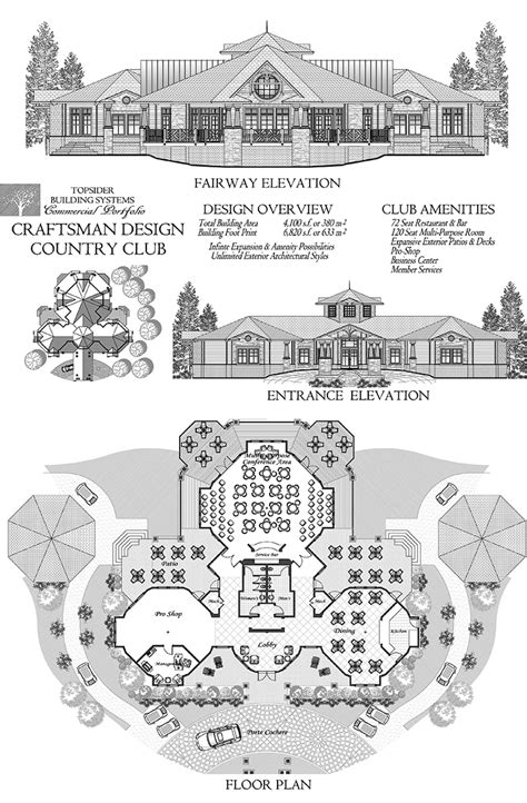 Online Commercial Design Concept : Craftsman Style Country Club w ...