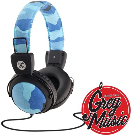 Auricular Moki Camo Headphones Microfono Celular Gamer Azul Grey Music