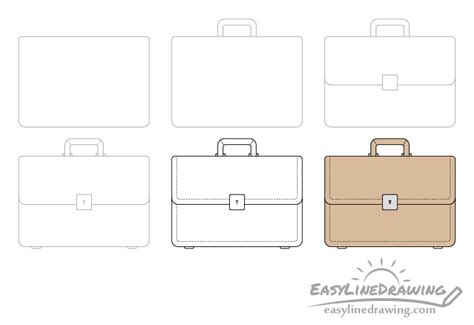 How To Draw A Briefcase In Six Steps Easylinedrawing