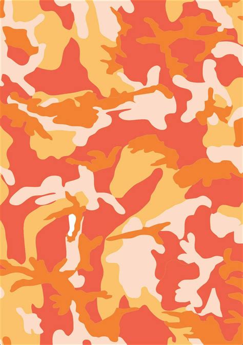 A5 Laminated Orange Sheet Camouflage Sticker Adhesive Vinyl Camo Cam