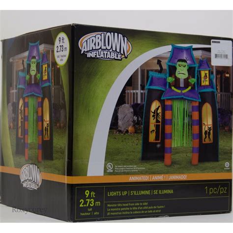 Halloween Gemmy 9 Ft Lighted Animated Haunted House Archway