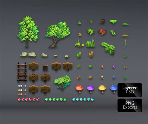 Magic Forest Platform Set Game Art Partners