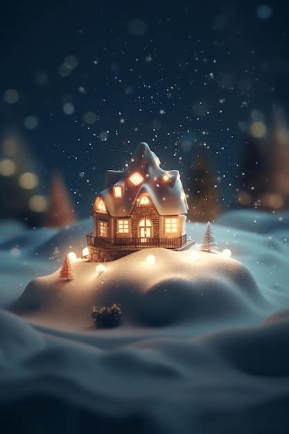 Premium AI Image | A house in the snow with christmas lights