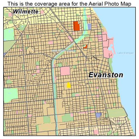 Aerial Photography Map of Evanston, IL Illinois