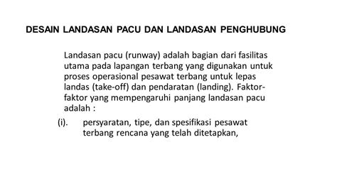 Desain Landasan Pacu Dan Landasan Penghubung Landasan Pacu Runway