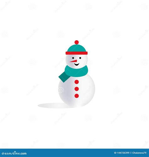 Ilustra O Do Vetor Boneco De Neve Isolado No Fundo Branco Ilustra O