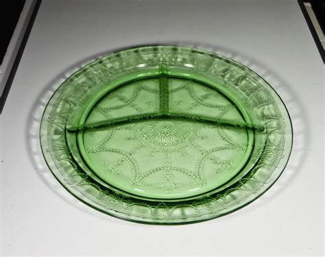 Depression Glass Grill Plate Hocking Glass Company Cameo Omn Aka Ballerina Green 1930 1934