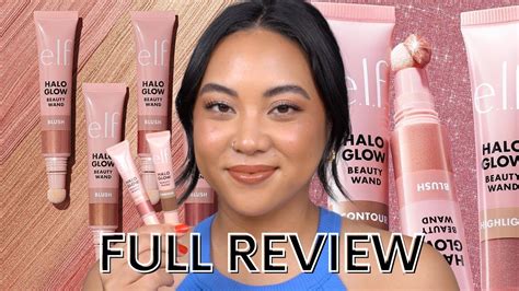 NEW ELF HALO GLOW CONTOUR AND BLUSH BEAUTY WANDS REVIEW DEMO YouTube