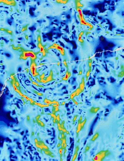 Gravity map of Chicxulub crater, Yucatan - Stock Image - E670/0030 ...