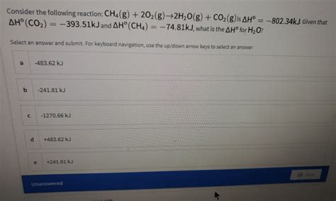 Solved Consider The Following Reaction Ch4g