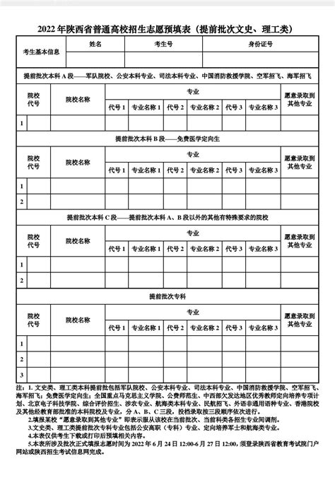 2023高考志愿填报表范本 志愿填报草表（全国汇总） 高考100