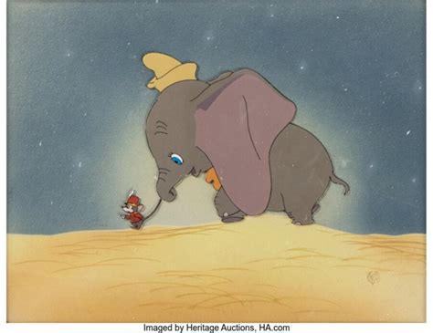 Dumbo Rare Original Production Cel Courvoisier Setup Walt Disney 1941