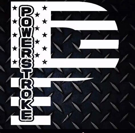 Powerstroke Decal P Ford Decal 7 Flag White Window Decal Sticker