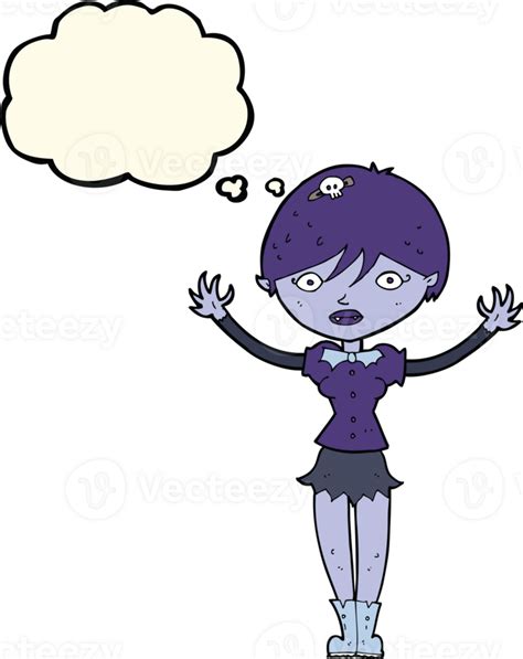 Cartoon Vampire Girl With Thought Bubble 40267671 Png