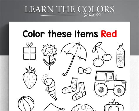 Printable Color Pages for Kids Learn Colors Set of 10. Color - Etsy