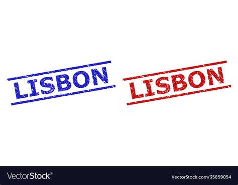 Lisbon Stamp Seals With Grunged Texture Royalty Free Vector