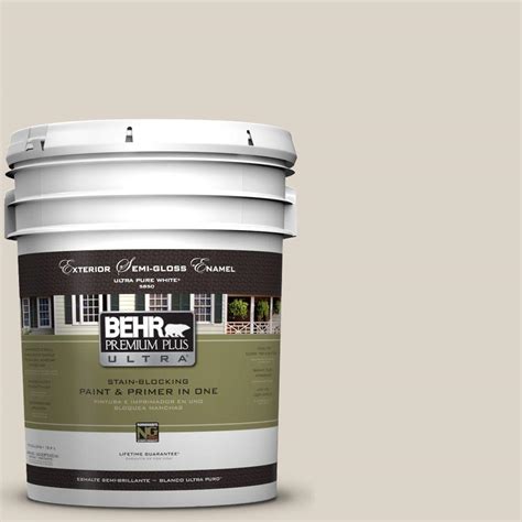 BEHR Premium Plus Ultra 5 Gal UL170 14 Canvas Tan Semi Gloss Enamel