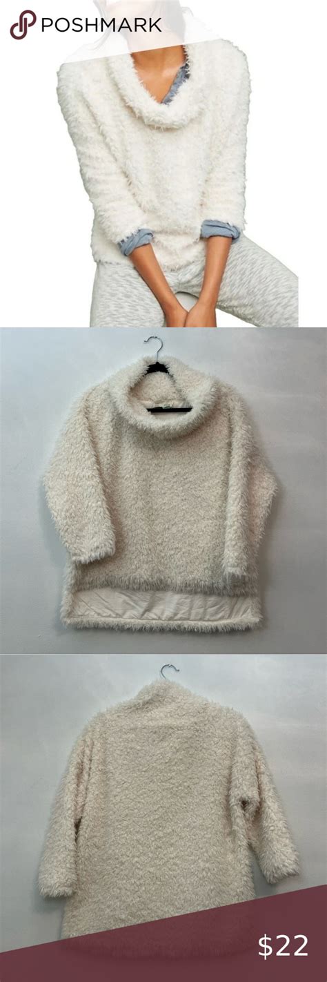 Anthropologie Sherpa Turtleneck Pullover Saturday Sunday Ivory Cream