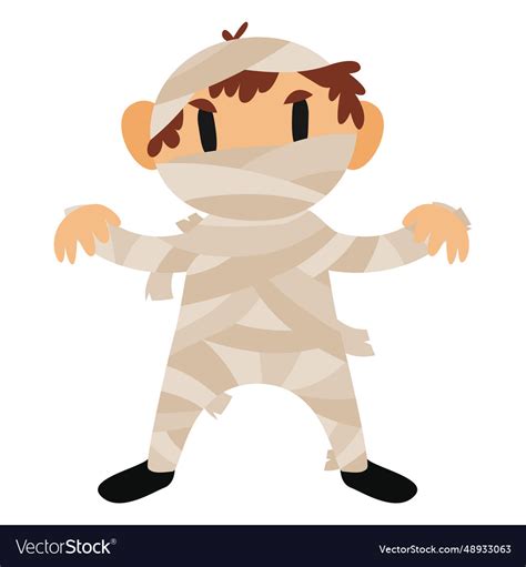 Mummy Halloween Cartoon Costume Royalty Free Vector Image