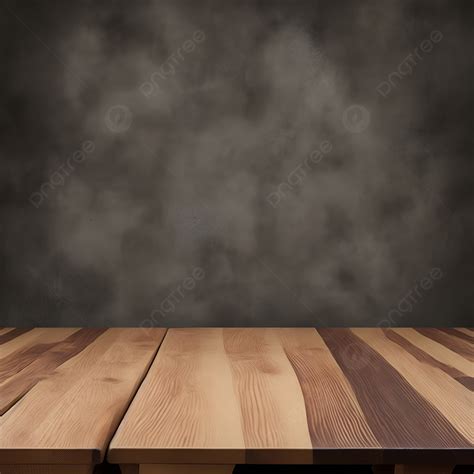 Dark Wall Background With Wood Table Night Light Wood Table Product