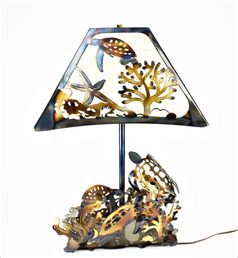 Shellback Sea Turtle Square Shade Table Lamp Creemers Enteprise LLC