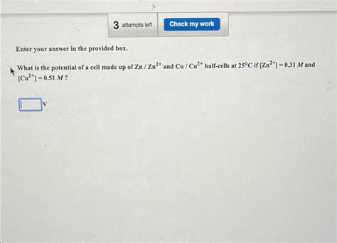 Solved Attempts Leftenter Your Answer In The Provided Chegg