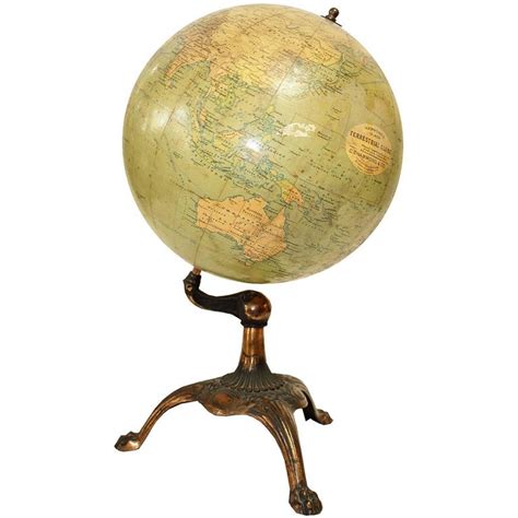 Antique Globe Bronze Base At 1stdibs