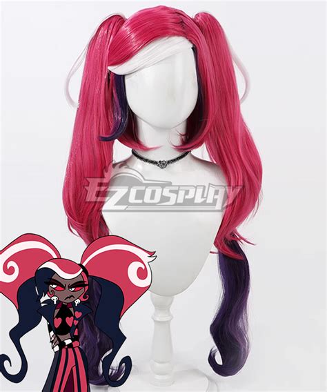 Hazbin Hotel Velvette Pink Purple Cosplay Wig