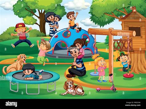 People at the playground illustration Stock Vector Image & Art - Alamy